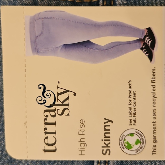 Terra & Sky Jeggings High Rise Skinny Pants Denim Light Blue 4X 28W-30W Plus - Picture 9 of 9